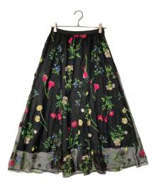 GRACE CLASS（グレースクラス）の古着「ボタニカルembスカート」｜ブラック