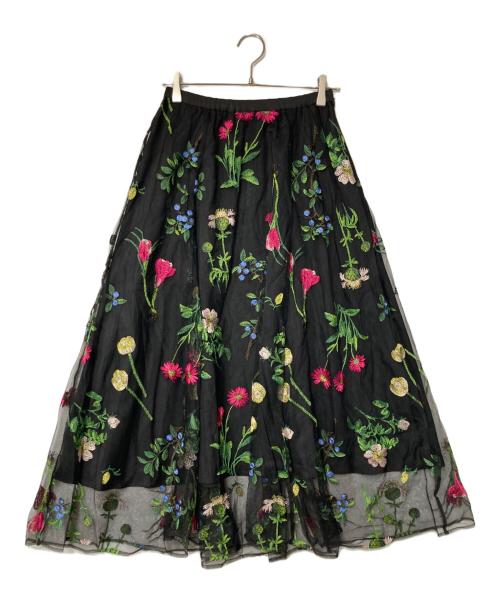 GRACE CLASS（グレースクラス）GRACE CLASS (グレースクラス) ボタニカルembスカート ブラック サイズ:36の古着・服飾アイテム