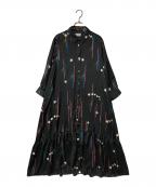 GRACE CLASSグレースクラス）の古着「スターモチーフシャツドレス」｜ブラック
