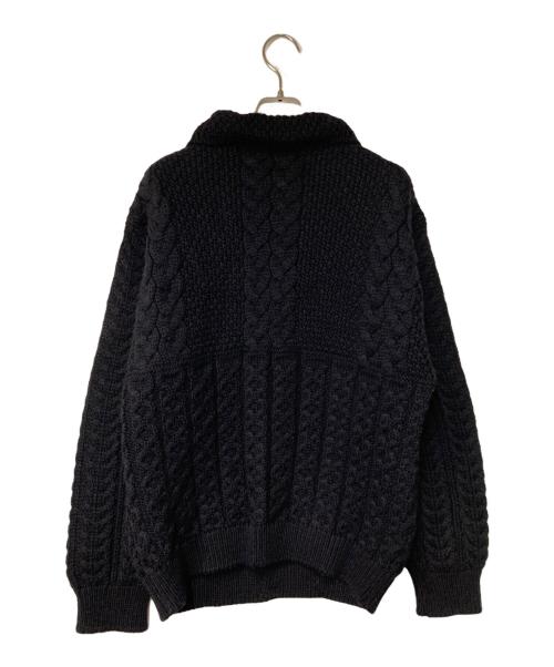 Kerry Woollen Mills（ケリーウールンミルズ）Kerry Woollen Mills (ケリーウールンミルズ) ケーブルニットカーディガン ブラック サイズ:38の古着・服飾アイテム