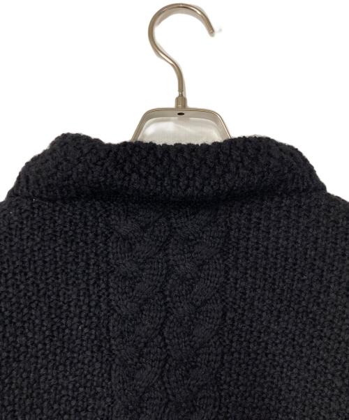 Kerry Woollen Mills（ケリーウールンミルズ）Kerry Woollen Mills (ケリーウールンミルズ) ケーブルニットカーディガン ブラック サイズ:38の古着・服飾アイテム