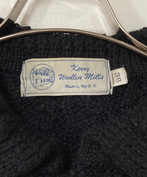 Kerry Woollen Mills（ケリーウールンミルズ）Kerry Woollen Mills (ケリーウールンミルズ) ケーブルニットカーディガン ブラック サイズ:38の古着・服飾アイテム