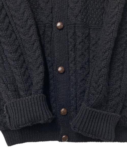 Kerry Woollen Mills（ケリーウールンミルズ）Kerry Woollen Mills (ケリーウールンミルズ) ケーブルニットカーディガン ブラック サイズ:38の古着・服飾アイテム