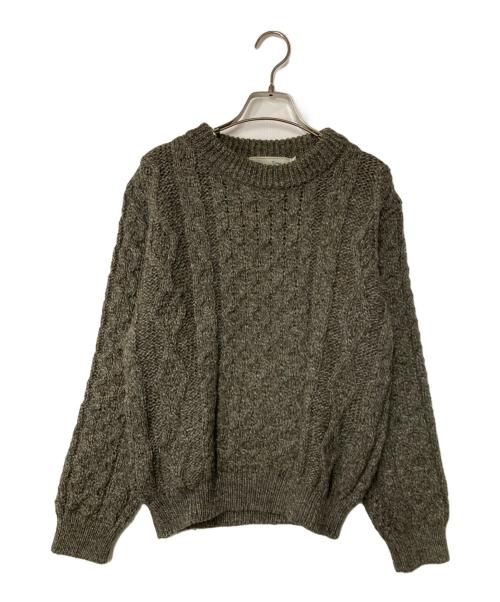 Kerry Woollen Mills（ケリーウールンミルズ）Kerry Woollen Mills (ケリーウールンミルズ) ケーブルニット グレー サイズ:36の古着・服飾アイテム