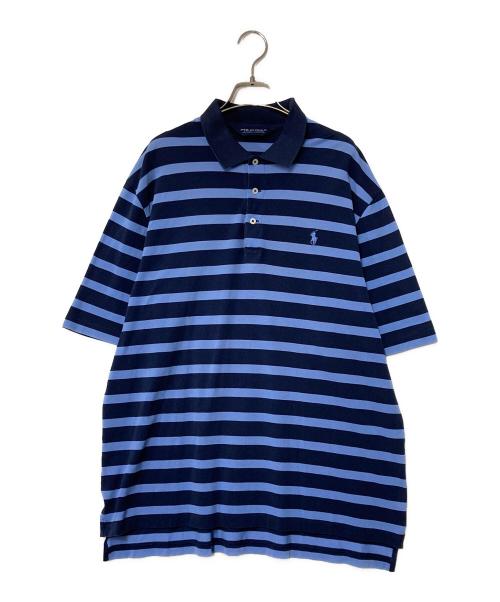 POLO GOLF（ポロ ゴルフ）POLO GOLF (ポロ ゴルフ) ボーダーポロシャツ ブルー×ネイビー サイズ:Lの古着・服飾アイテム