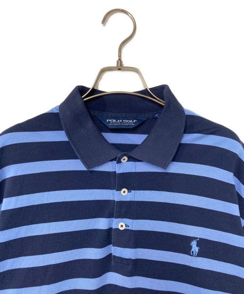 POLO GOLF（ポロ ゴルフ）POLO GOLF (ポロ ゴルフ) ボーダーポロシャツ ブルー×ネイビー サイズ:Lの古着・服飾アイテム