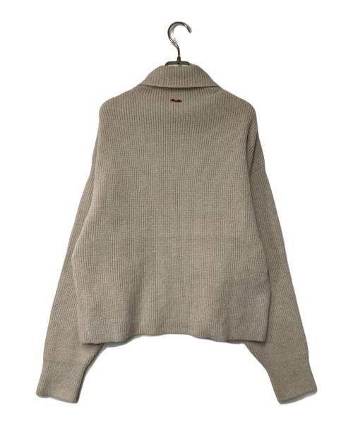 DEUXIEME CLASSE（ドゥーズィエム クラス）DEUXIEME CLASSE (ドゥーズィエム クラス) BLANC アゼ タートルネック ニットプルオーバー ベージュ サイズ:Freeの古着・服飾アイテム