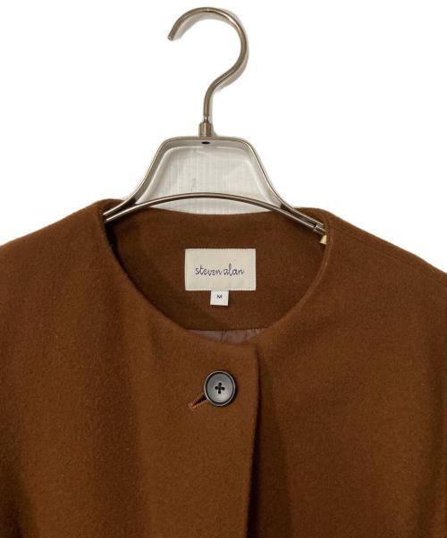 STEVEN ALAN（スティーブンアラン）STEVEN ALAN (スティーブンアラン) MELTON NO COLLAR COAT ブラウン サイズ:Mの古着・服飾アイテム