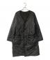 Hug O'War（ハグオーワー）の古着「ボアリバーシブル ノーカラーキルティングコート」｜グレー×ブラック