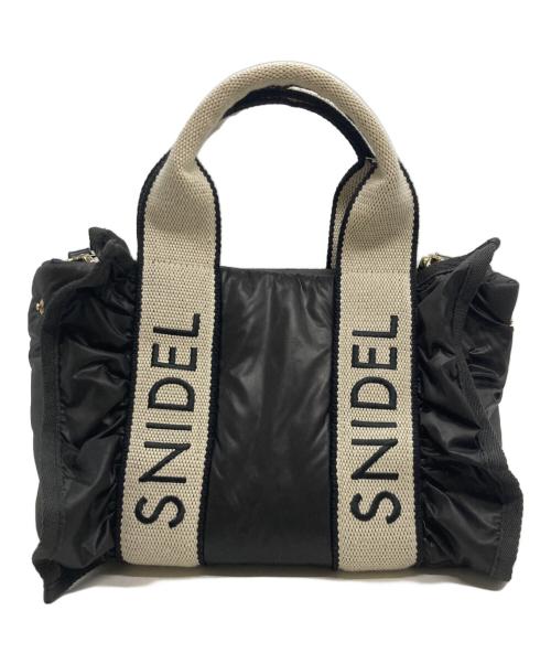 Snidel（スナイデル）Snidel (スナイデル) フラッフィーフリルロゴバッグ ブラックの古着・服飾アイテム