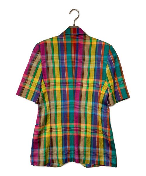 missoni（ミッソーニ）missoni (ミッソーニ) 半袖チェックテーラードジャケット マルチカラー サイズ:SIZE 40の古着・服飾アイテム