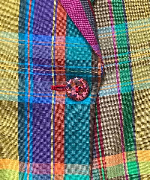missoni（ミッソーニ）missoni (ミッソーニ) 半袖チェックテーラードジャケット マルチカラー サイズ:SIZE 40の古着・服飾アイテム
