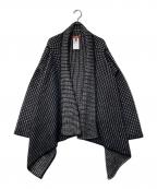 Max Mara Studioマックスマーラ ストゥディオ）の古着「カシミヤモヘヤ混 総柄ニットコート」｜ブラック×ホワイト