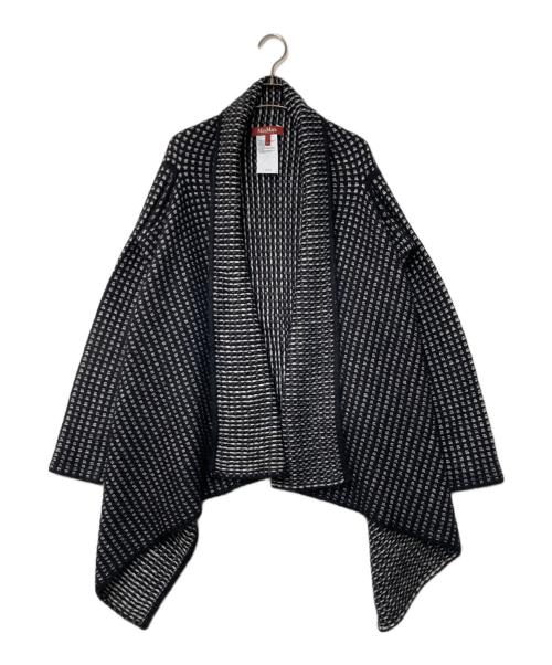 Max Mara Studio（マックスマーラ ストゥディオ）Max Mara Studio (マックスマーラ ストゥディオ) カシミヤモヘヤ混 総柄ニットコート ブラック×ホワイト サイズ:Mの古着・服飾アイテム