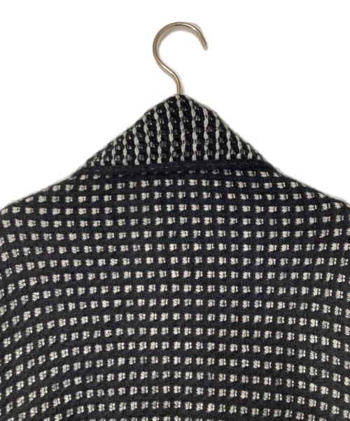 Max Mara Studio（マックスマーラ ストゥディオ）Max Mara Studio (マックスマーラ ストゥディオ) カシミヤモヘヤ混 総柄ニットコート ブラック×ホワイト サイズ:Mの古着・服飾アイテム