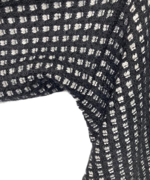 Max Mara Studio（マックスマーラ ストゥディオ）Max Mara Studio (マックスマーラ ストゥディオ) カシミヤモヘヤ混 総柄ニットコート ブラック×ホワイト サイズ:Mの古着・服飾アイテム