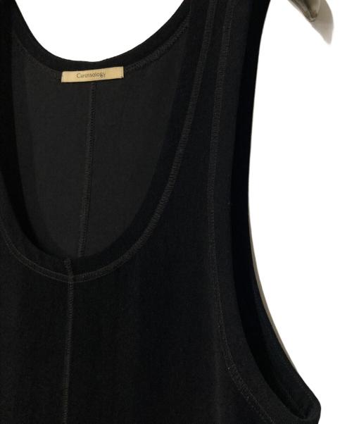Curensology（カレンソロジー）Curensology (カレンソロジー) サテンサブレタンクトップワンピース ブラック サイズ:Freeの古着・服飾アイテム