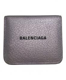 BALENCIAGA（バレンシアガ）の古着「Cash フラップ付きコイン＆カードホルダー」｜パープル×ブラック