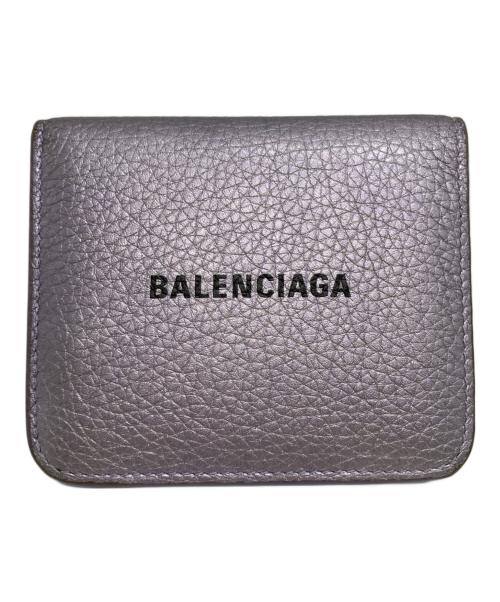 BALENCIAGA（バレンシアガ）BALENCIAGA (バレンシアガ) Cash フラップ付きコイン＆カードホルダー パープル×ブラックの古着・服飾アイテム