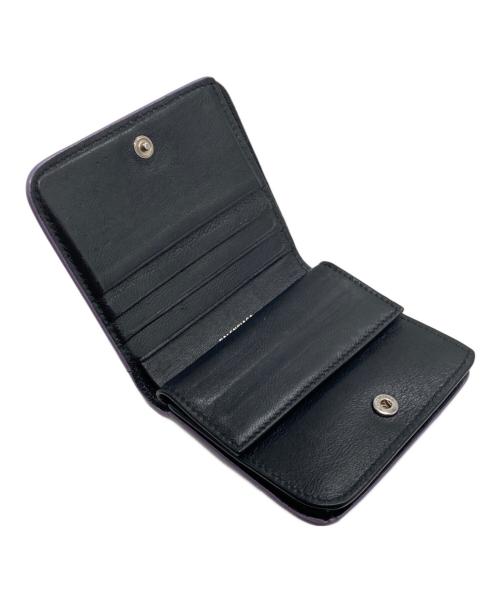 BALENCIAGA（バレンシアガ）BALENCIAGA (バレンシアガ) Cash フラップ付きコイン＆カードホルダー パープル×ブラックの古着・服飾アイテム