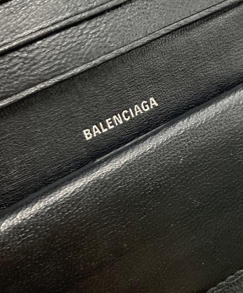 BALENCIAGA（バレンシアガ）BALENCIAGA (バレンシアガ) Cash フラップ付きコイン＆カードホルダー パープル×ブラックの古着・服飾アイテム