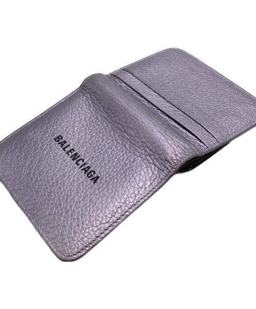 BALENCIAGA（バレンシアガ）BALENCIAGA (バレンシアガ) Cash フラップ付きコイン＆カードホルダー パープル×ブラックの古着・服飾アイテム