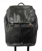 COACHコーチ）の古着「マンハッタン レザーバックパック」｜ネイビー×ブラック