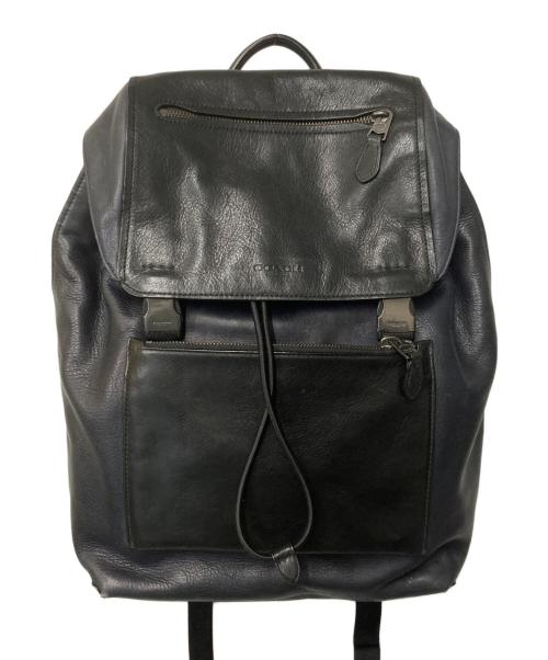 COACH（コーチ）COACH (コーチ) マンハッタン レザーバックパック ネイビー×ブラックの古着・服飾アイテム