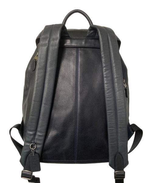 COACH（コーチ）COACH (コーチ) マンハッタン レザーバックパック ネイビー×ブラックの古着・服飾アイテム