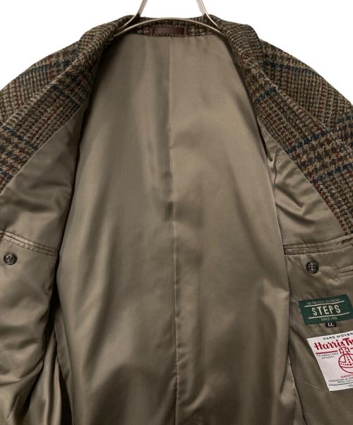 STEPS（ステップス）STEPS (ステップス) Harris Tweed (ハリスツイード) ツイードテーラードジャケット ブラウン サイズ:LLの古着・服飾アイテム