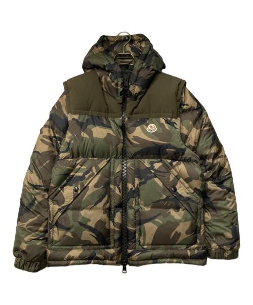MONCLER（モンクレール）MONCLER (モンクレール) MEAKAN ダウンジャケット グリーン×ブラック サイズ:1の古着・服飾アイテム