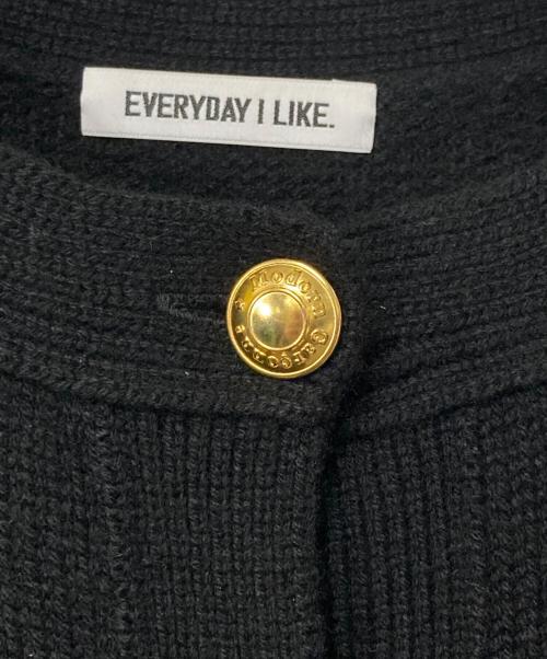 EVERYDAY I LIKE.（エヴリデイ アイ ライク）EVERYDAY I LIKE. (エヴリデイ アイ ライク) Cashmere ブレザー クルーネックカーディガン ブラック サイズ:FREEの古着・服飾アイテム