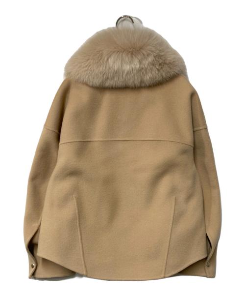 DRAWER（ドゥロワー）Drawer (ドゥロワー) ビーバーファーカラーメルトン ケヌキ ジャケット ベージュ サイズ:36の古着・服飾アイテム