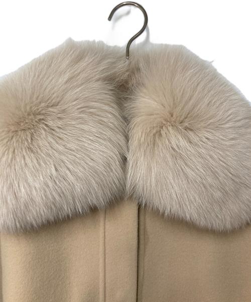 DRAWER（ドゥロワー）Drawer (ドゥロワー) ビーバーファーカラーメルトン ケヌキ ジャケット ベージュ サイズ:36の古着・服飾アイテム