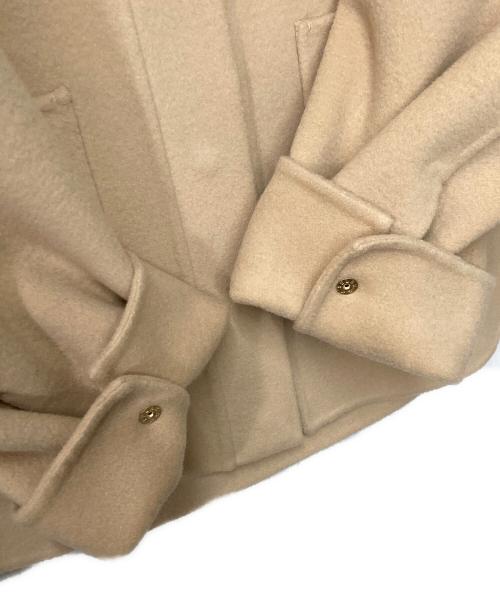 DRAWER（ドゥロワー）Drawer (ドゥロワー) ビーバーファーカラーメルトン ケヌキ ジャケット ベージュ サイズ:36の古着・服飾アイテム