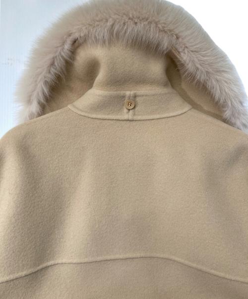 DRAWER（ドゥロワー）Drawer (ドゥロワー) ビーバーファーカラーメルトン ケヌキ ジャケット ベージュ サイズ:36の古着・服飾アイテム