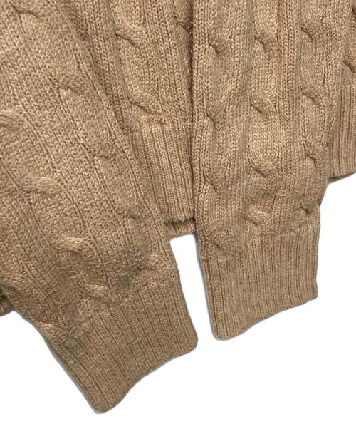 POLO RALPH LAUREN（ポロ・ラルフローレン）POLO RALPH LAUREN (ポロ・ラルフローレン) ポニー刺繍ケーブルニット ブラウン サイズ:Ｍの古着・服飾アイテム