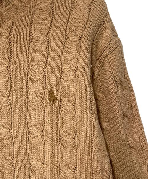 POLO RALPH LAUREN（ポロ・ラルフローレン）POLO RALPH LAUREN (ポロ・ラルフローレン) ポニー刺繍ケーブルニット ブラウン サイズ:Ｍの古着・服飾アイテム