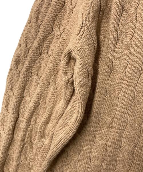 POLO RALPH LAUREN（ポロ・ラルフローレン）POLO RALPH LAUREN (ポロ・ラルフローレン) ポニー刺繍ケーブルニット ブラウン サイズ:Ｍの古着・服飾アイテム