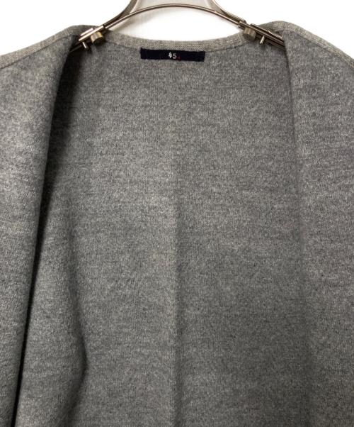 45R（フォーティファイブ・アール）45R (フォーティファイブ・アール) ヘリンボーン ウールニットノーカラーコート ネイビー×グレー サイズ:3の古着・服飾アイテム