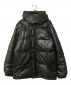 Schottショット）の古着「ラムレザー フーデッドダウンジャケット」｜ブラック