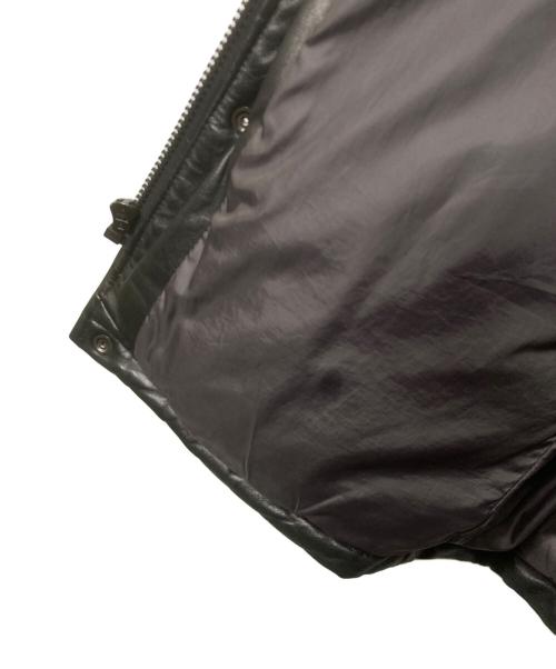 Schott（ショット）Schott (ショット) ラムレザー フーデッドダウンジャケット ブラック サイズ:Mの古着・服飾アイテム