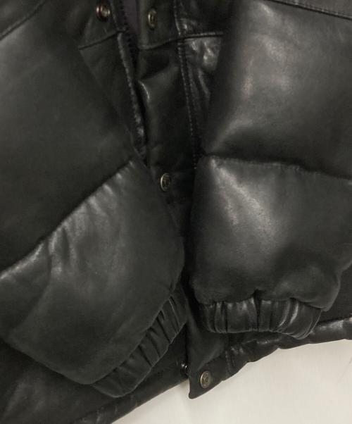 Schott（ショット）Schott (ショット) ラムレザー フーデッドダウンジャケット ブラック サイズ:Mの古着・服飾アイテム