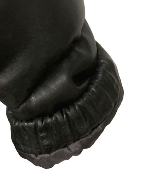 Schott（ショット）Schott (ショット) ラムレザー フーデッドダウンジャケット ブラック サイズ:Mの古着・服飾アイテム