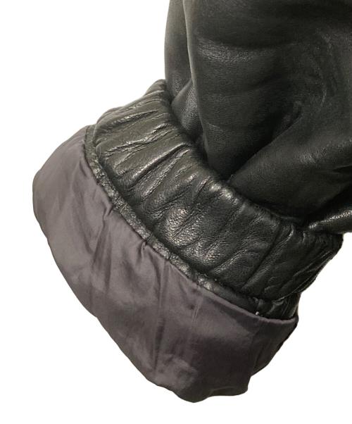 Schott（ショット）Schott (ショット) ラムレザー フーデッドダウンジャケット ブラック サイズ:Mの古着・服飾アイテム