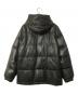 Schott (ショット) ラムレザー フーデッドダウンジャケット ブラック サイズ:M：18000円