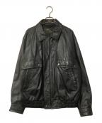 Mister Sanwaミスターサンワ）の古着「カウレザーブルゾン」｜ブラック
