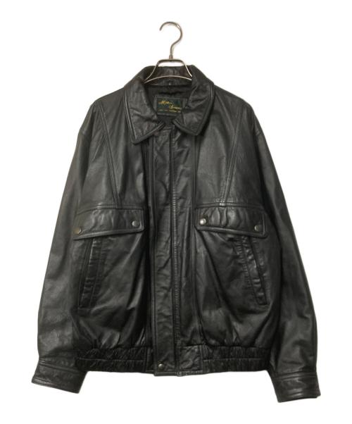 Mister Sanwa（ミスターサンワ）Mister Sanwa (ミスターサンワ) カウレザーブルゾン ブラック サイズ:Mの古着・服飾アイテム