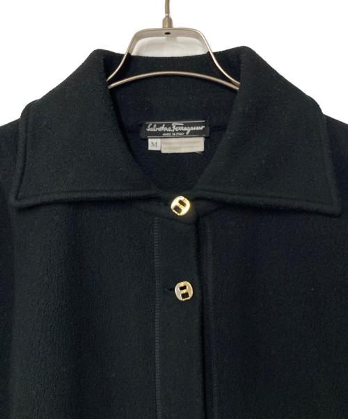 Salvatore Ferragamo（サルヴァトーレ フェラガモ）Salvatore Ferragamo (サルヴァトーレ フェラガモ) フリースコート ブラック サイズ:Mの古着・服飾アイテム
