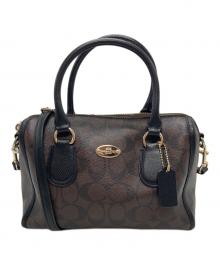 COACH（コーチ）の古着「シグネチャー 2WAY ハンドバッグ」｜ブラウン